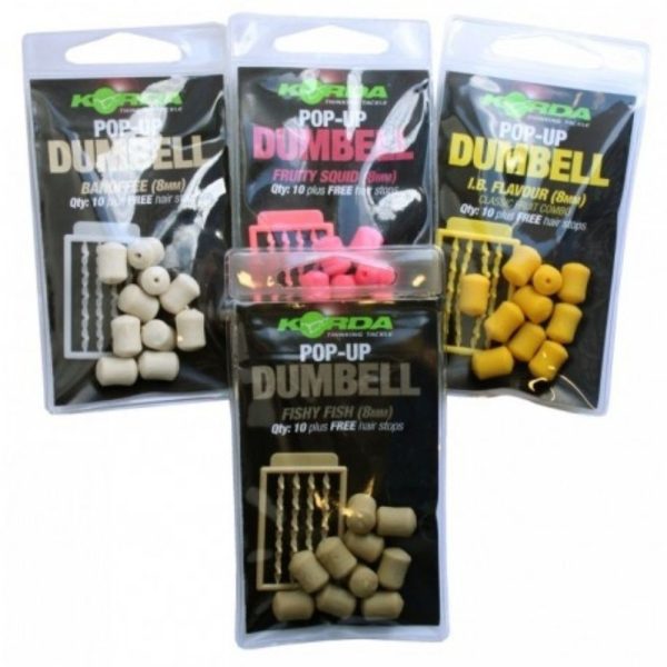 Korda Pop Up Dumbell and Free Hair Stops, 8mm, 10buc/plic