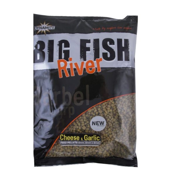 Mix de Pelete Dynamite Baits Big Fish River Feed Pellets Cheese&Garlic 1.8kg